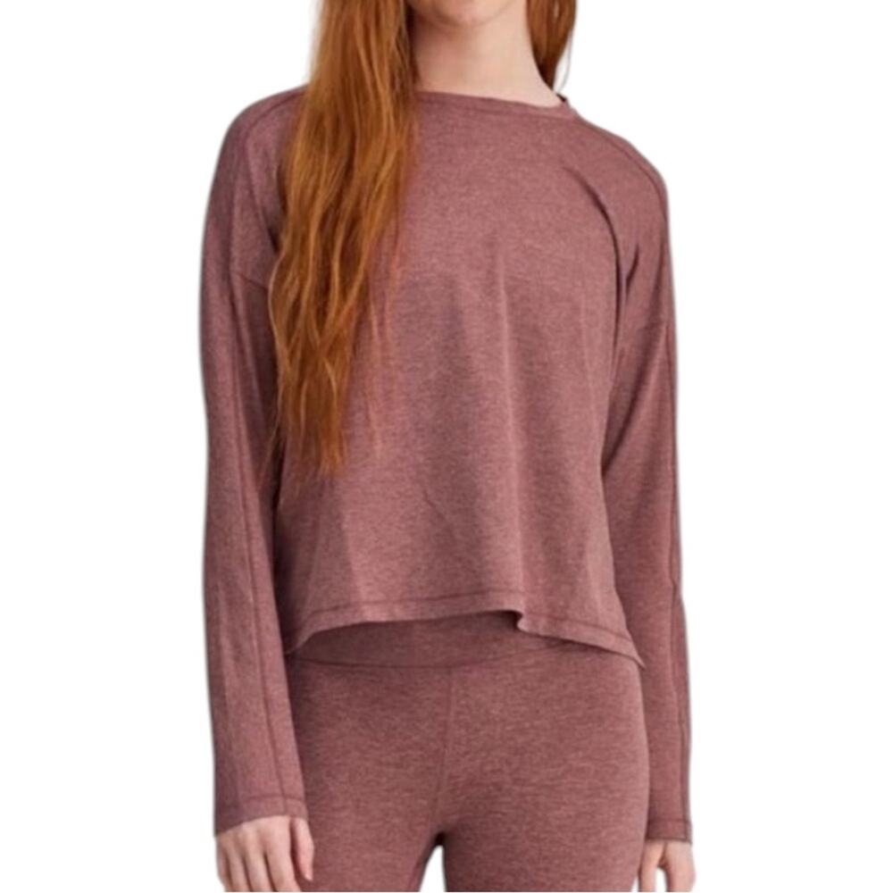 Girlfriend Collective Reset Long Sleeve Heather Red Tee